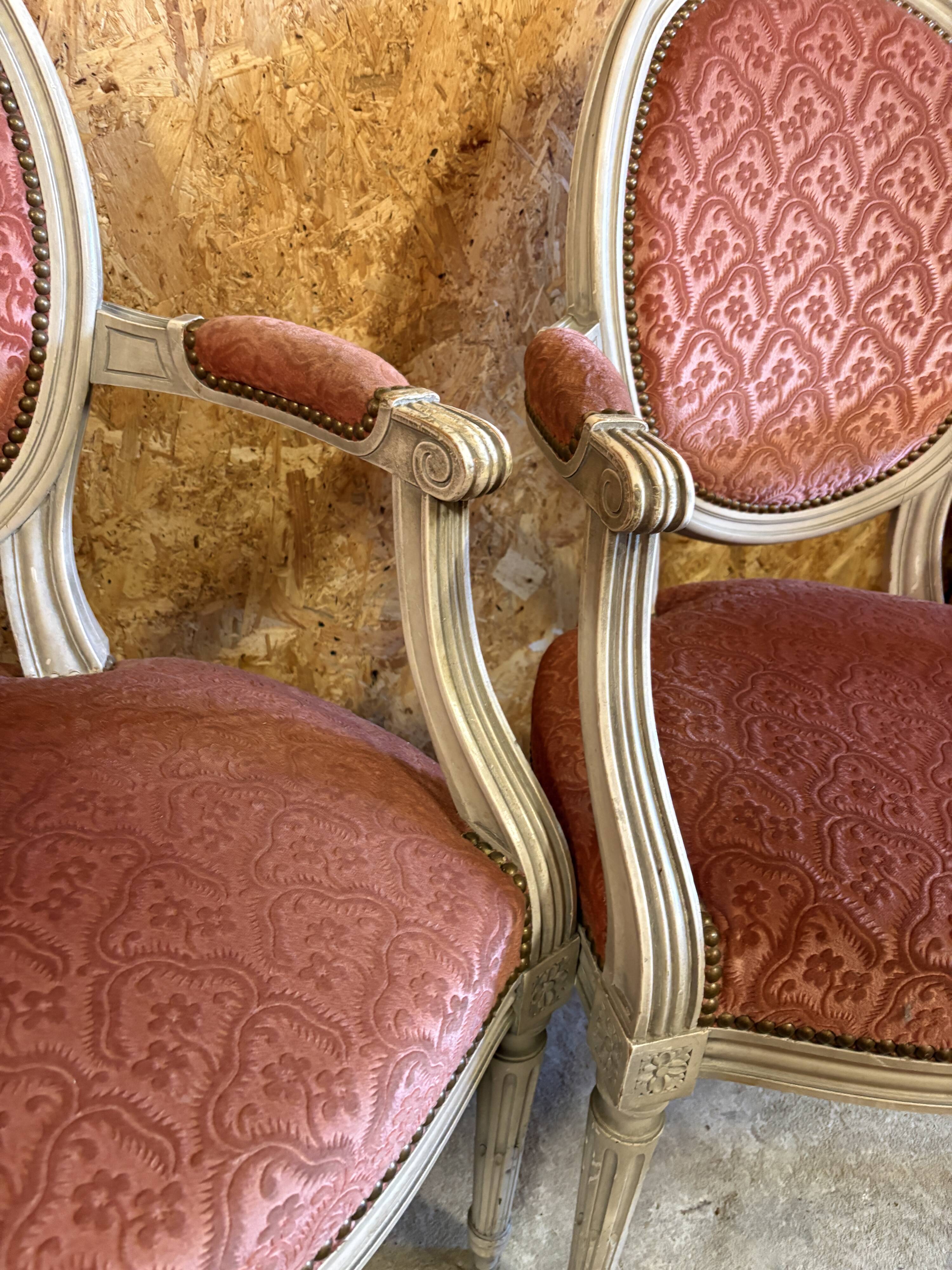 Pair of medallion armchairs