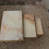 table gigogne laiton et onyx