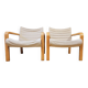 Paire de fauteuil bois courbé 1970 vintage