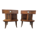 Pair of Art Deco bedside tables with flame veining, 1930s.