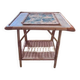 Vintage bedside table in bamboo and rattan with decorative top.