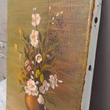 Canvas painting of a bouquet of flowers.