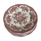 Lot de 8 assiettes faïence Wedgwood modèle faisan asiatique rose