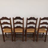 Straw brutalist chairs, set of 4