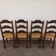 Chaises brutalistes paillées, lot de 4