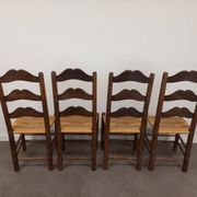 Straw brutalist chairs, set of 4