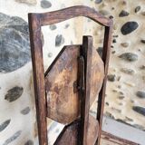 Foldable vintage exotic wood side shelf