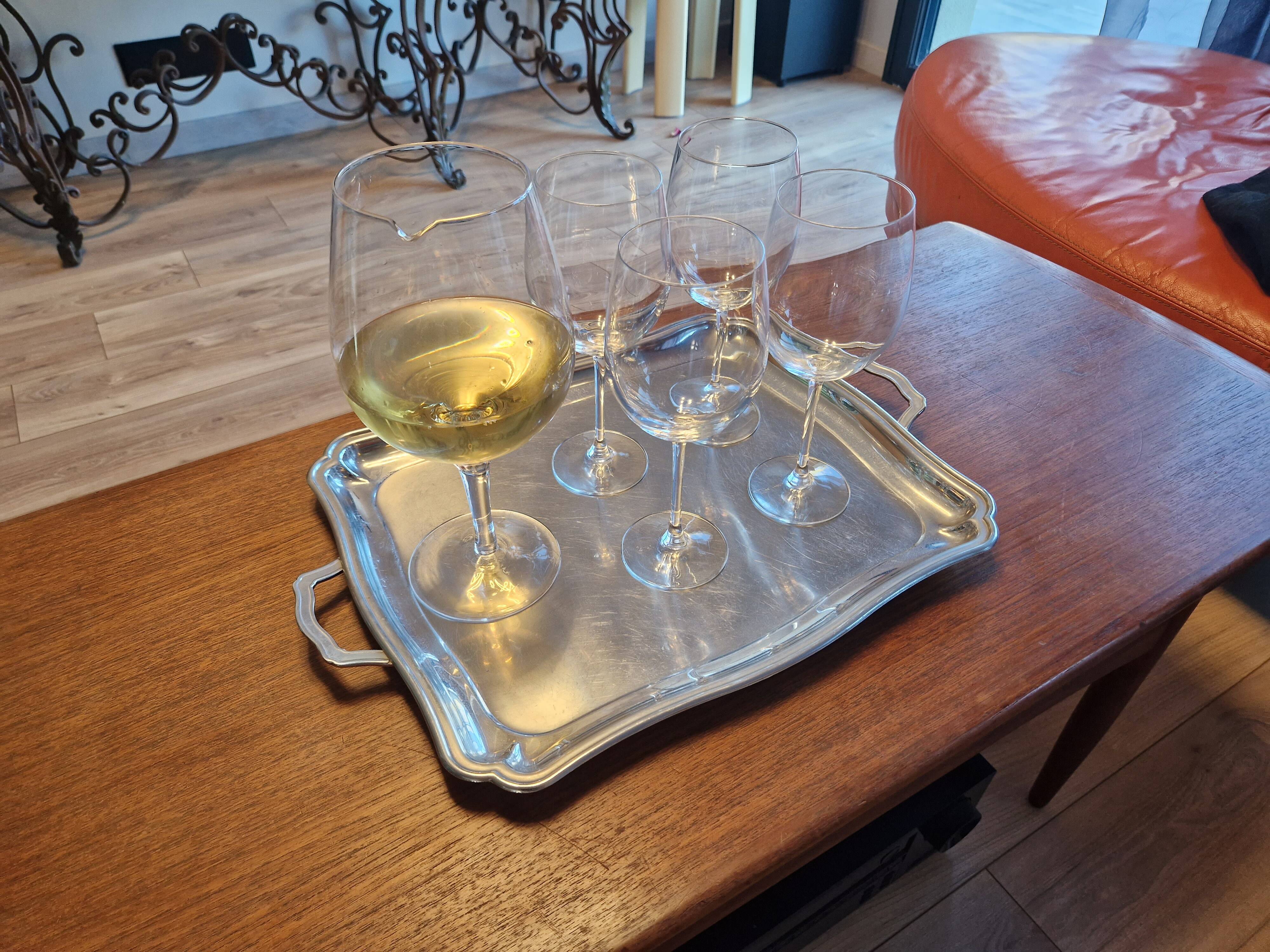 Vintage stainless steel serving tray by Jean Couzon