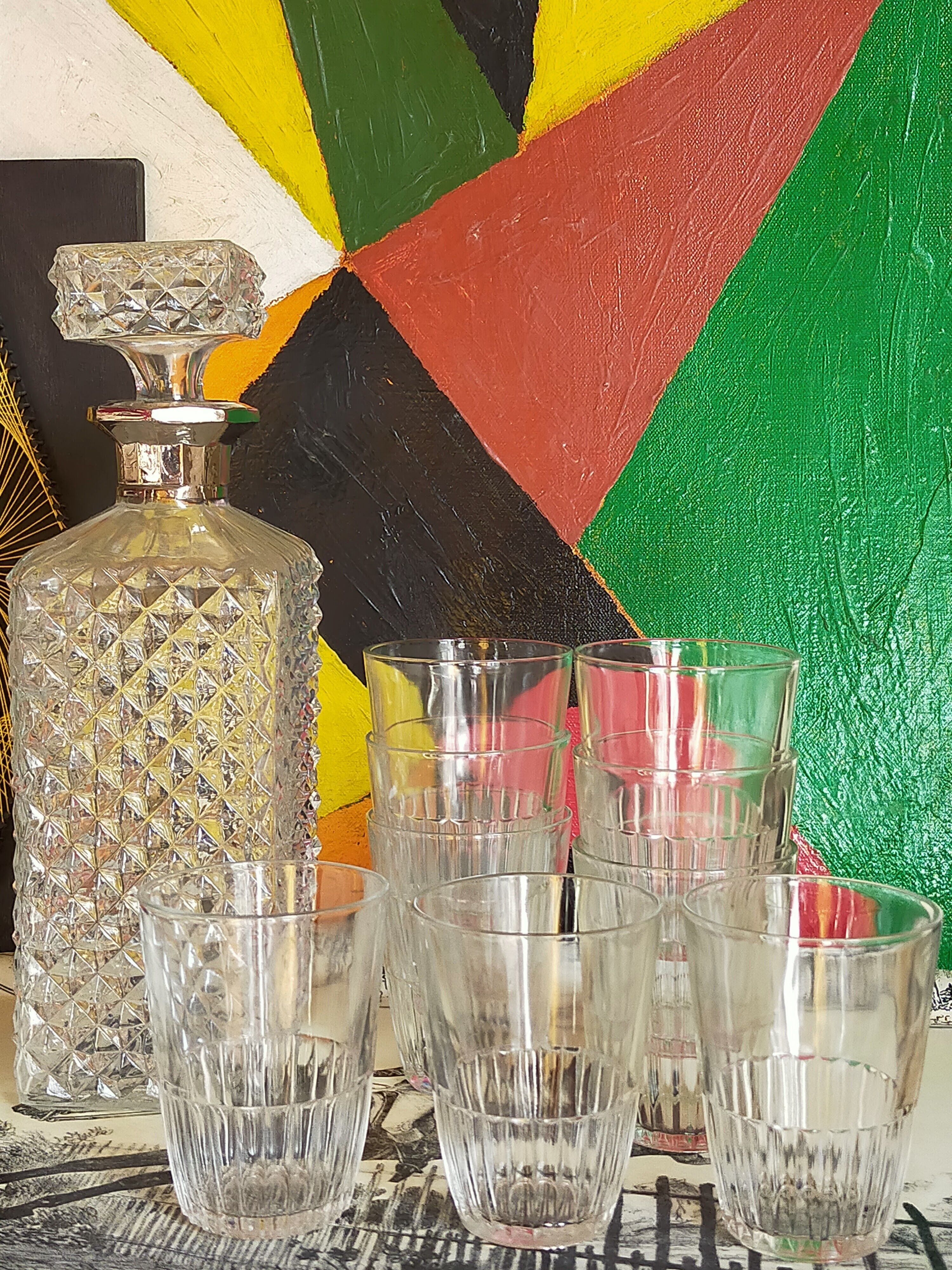 Nine vintage glasses of cider 40s