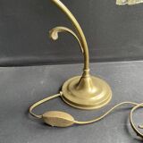 Lampe de table – Laiton doré et verre moulé