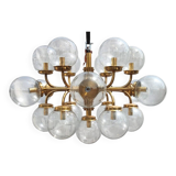 Extra Large Brass Chandelier: Mid-Century Italian 19-Bulb Pendant Light