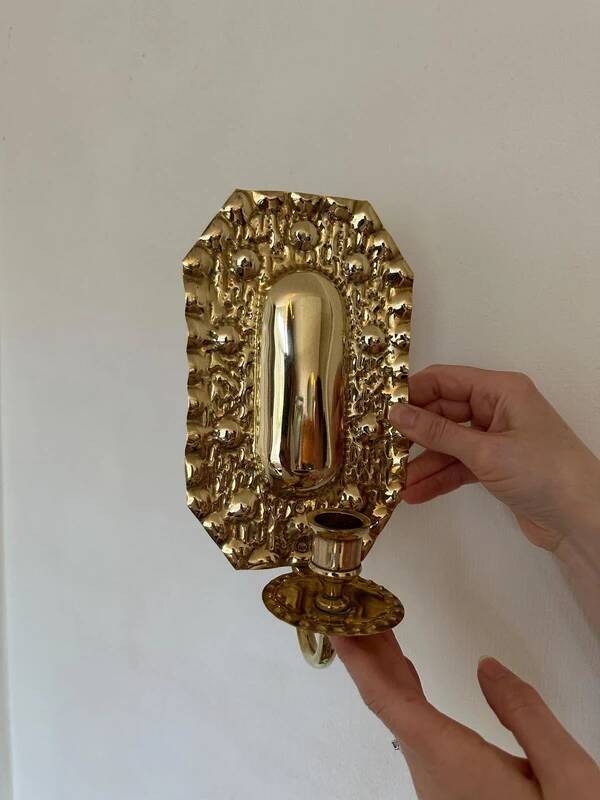 Single mid-century Swedish brass sconce