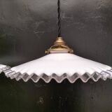 Pair of opaline pendant lights