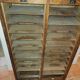 Old double curtained oak filing cabinet