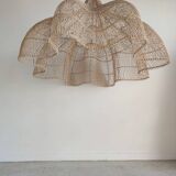 Immense rattan suspension in the shape of a flower, tulip, corolla H1m D1m50