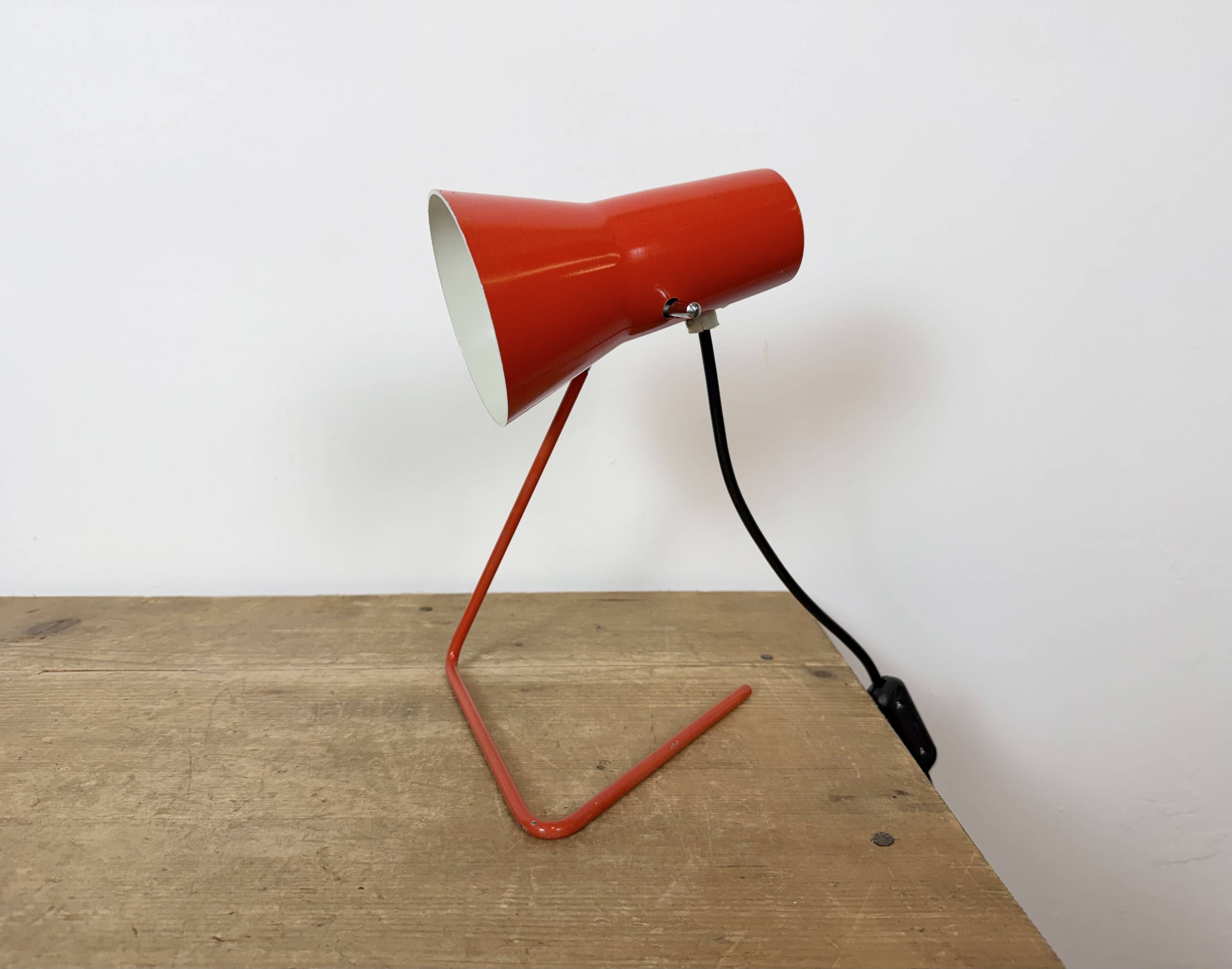 Vintage Red Table Lamp by Josef Hurka for Drupol, 1960s
