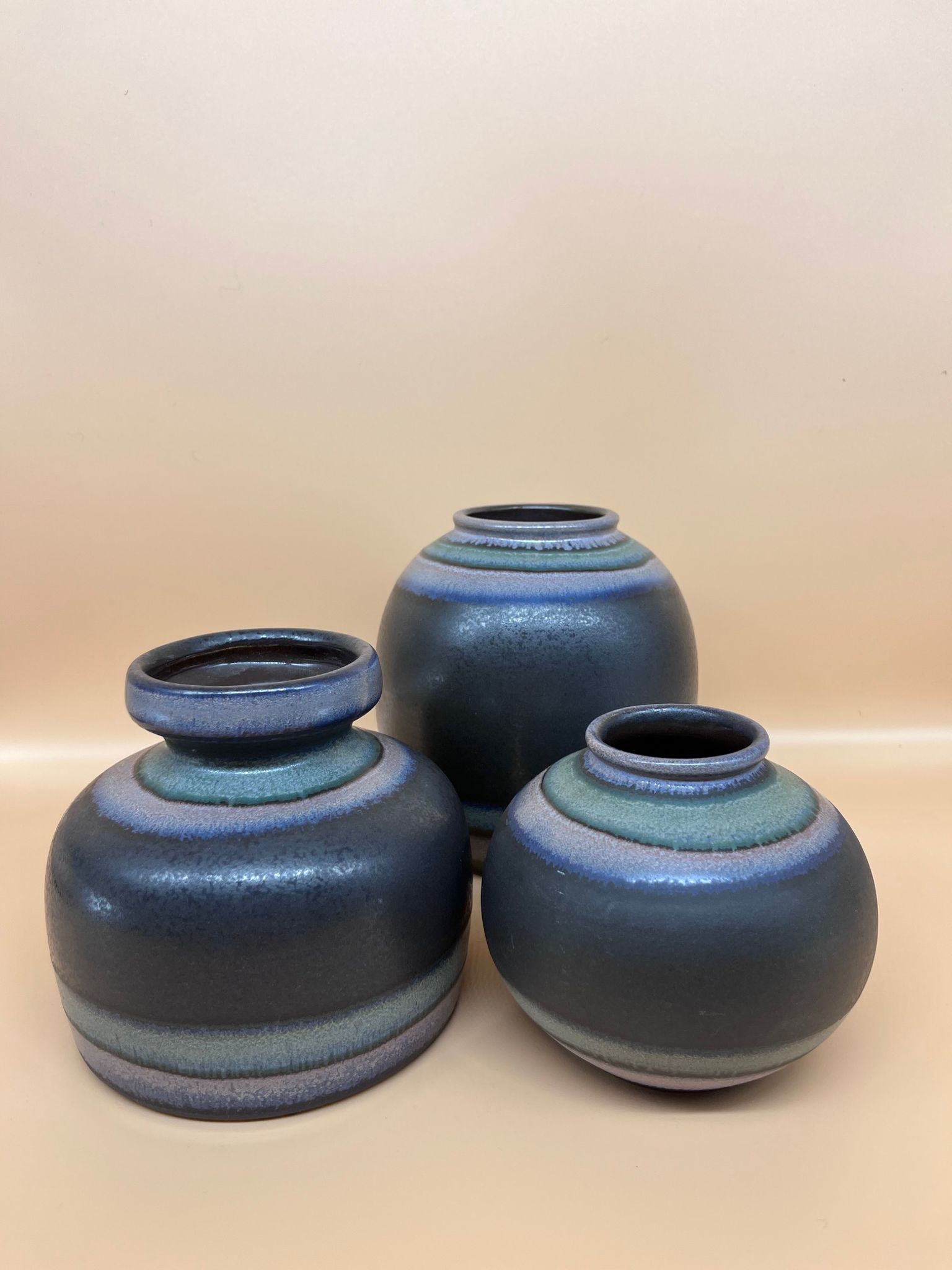Trio de vases années 70