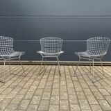 3x original Knoll Bertoia side chairs chroom