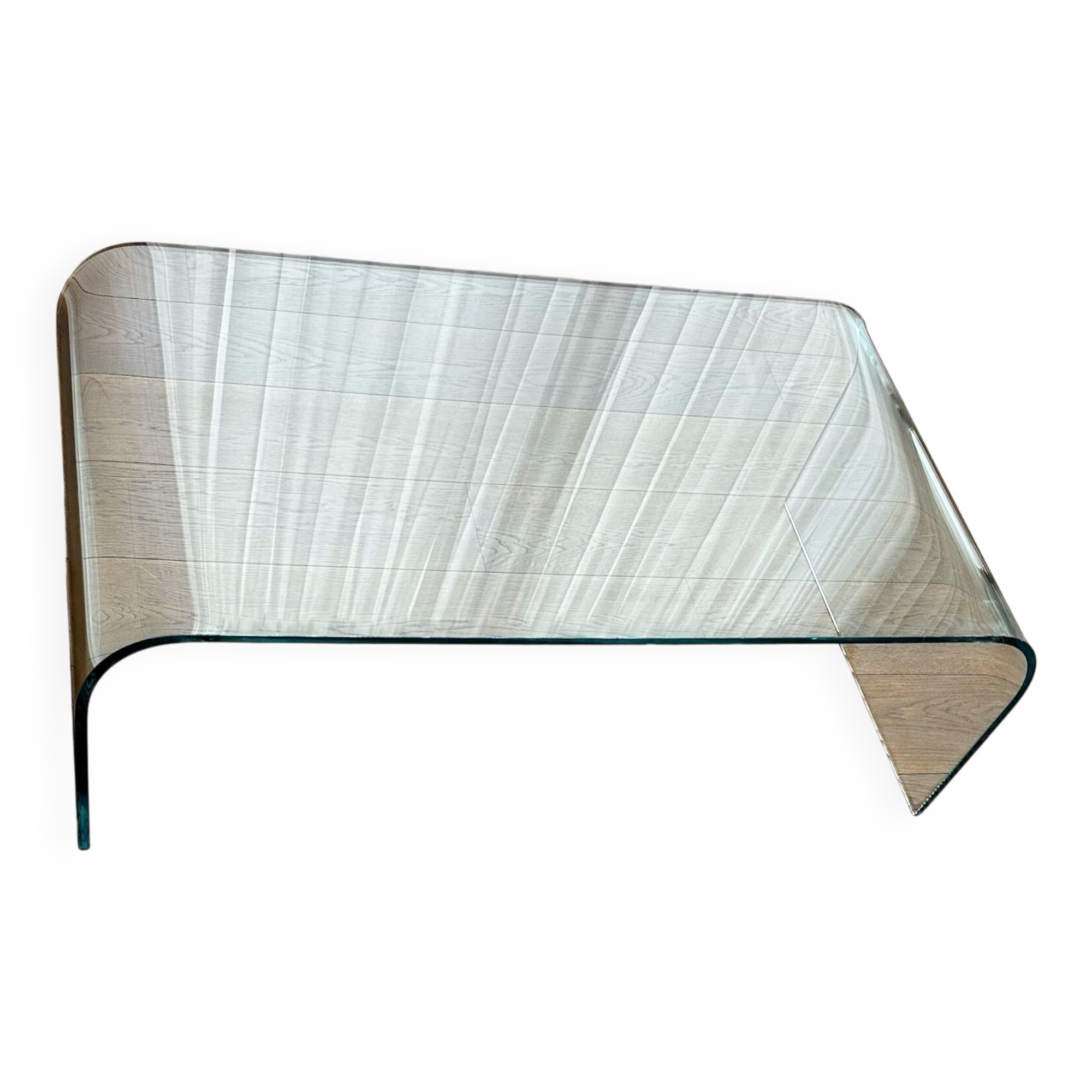 Table basse en verre courbé 12 mm, 110 × 60 cm