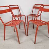 4 tolix metal bistro chairs