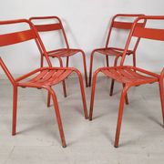 4 tolix metal bistro chairs