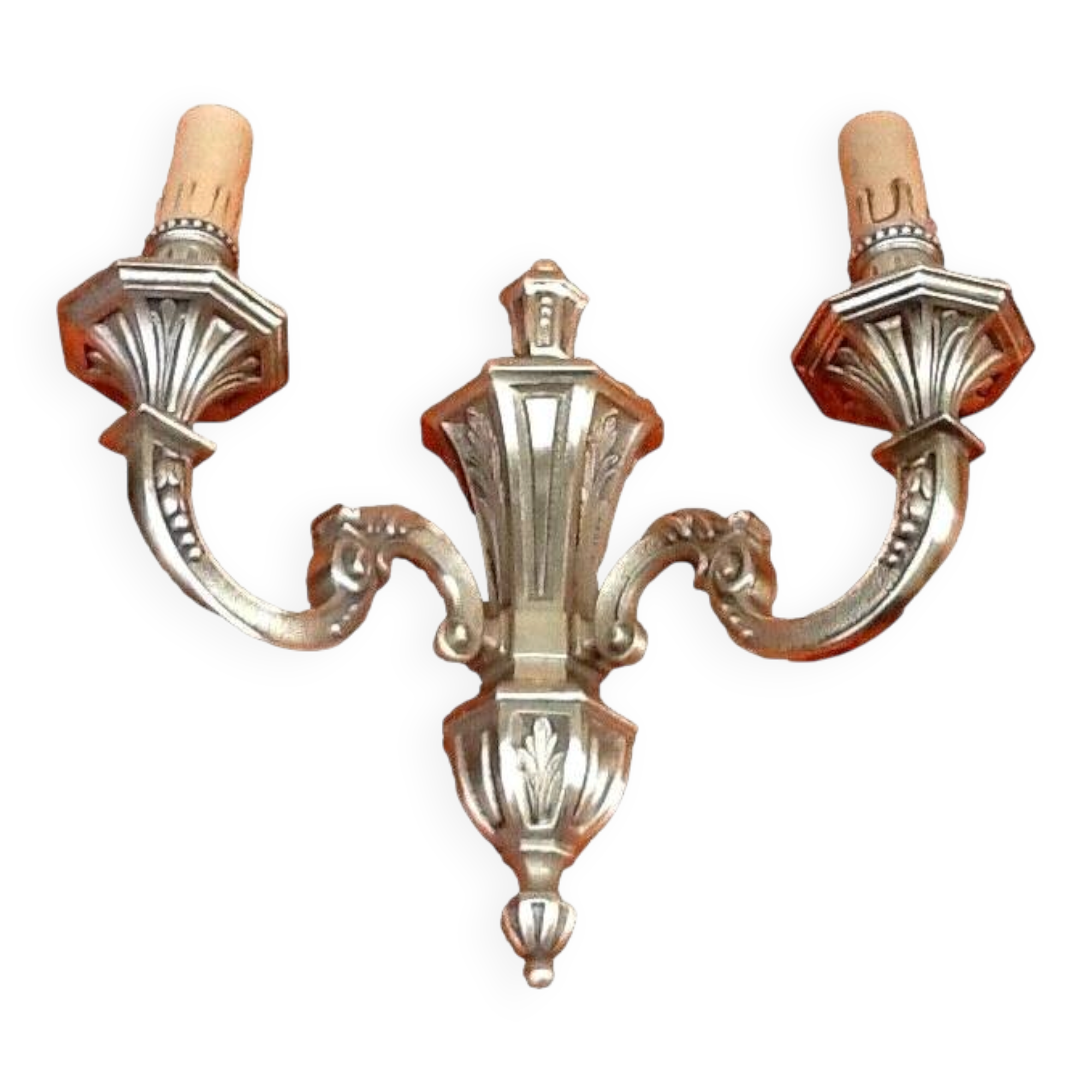 Large wall sconce in LXV style, patinated bronze.