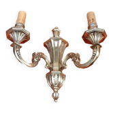 Large wall sconce in LXV style, patinated bronze.