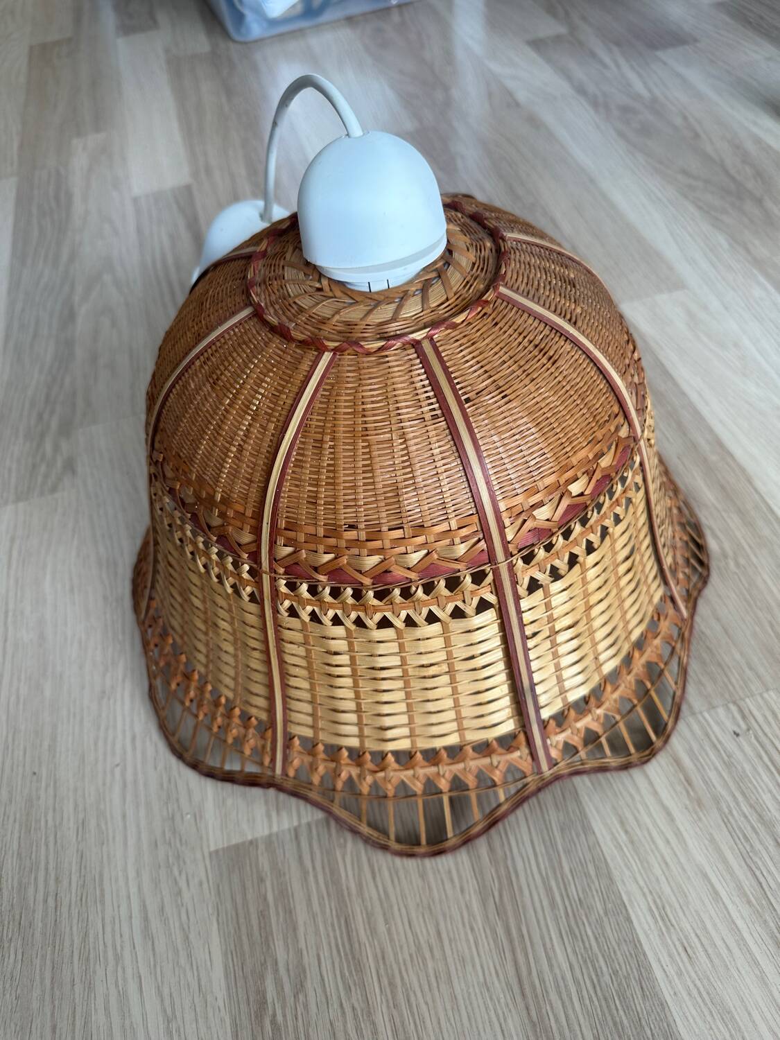 Vintage wicker pendant light
