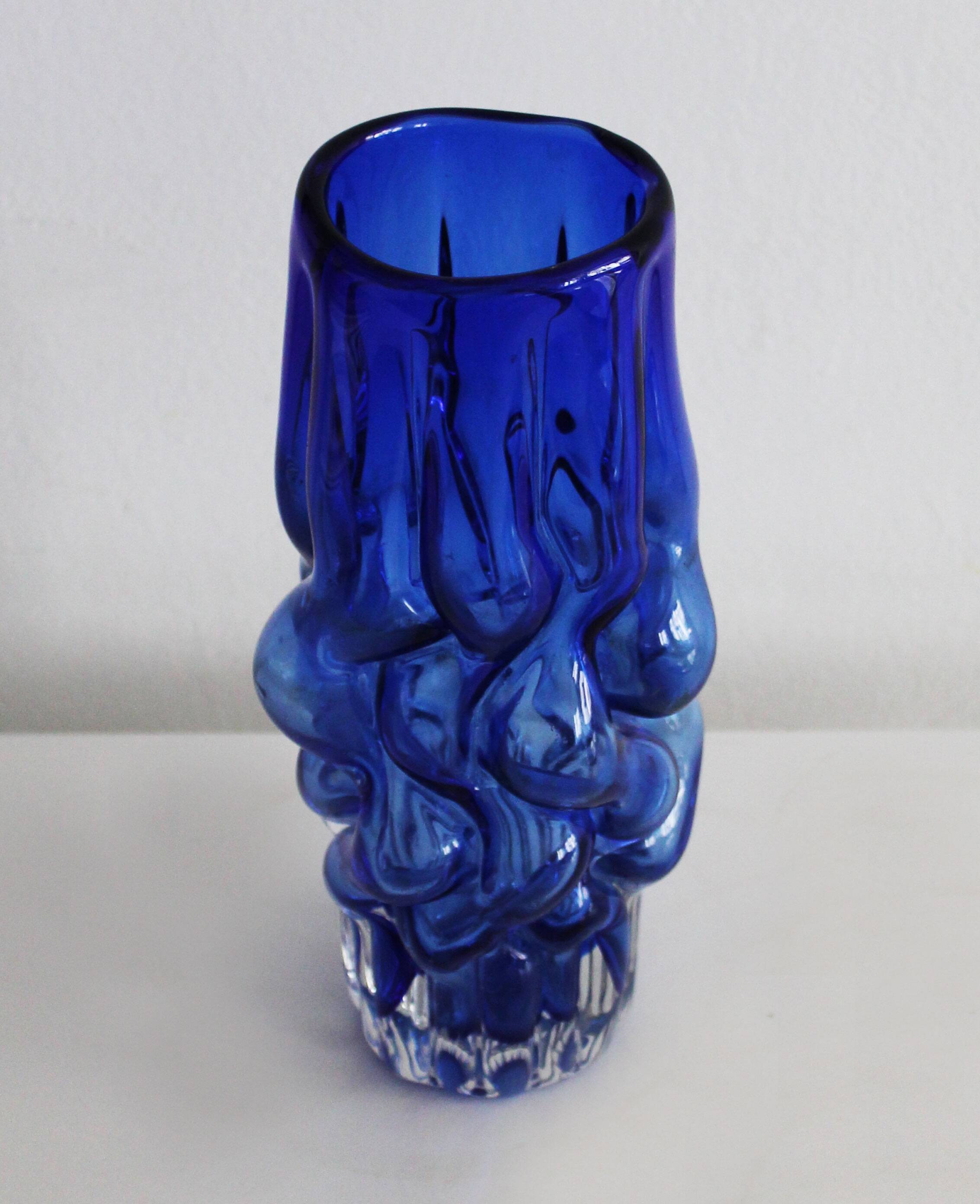 1960's Flower Vase by Pavel Hlava for Novy Bor Glasswork
