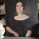 Large oil on canvas 19th century woman