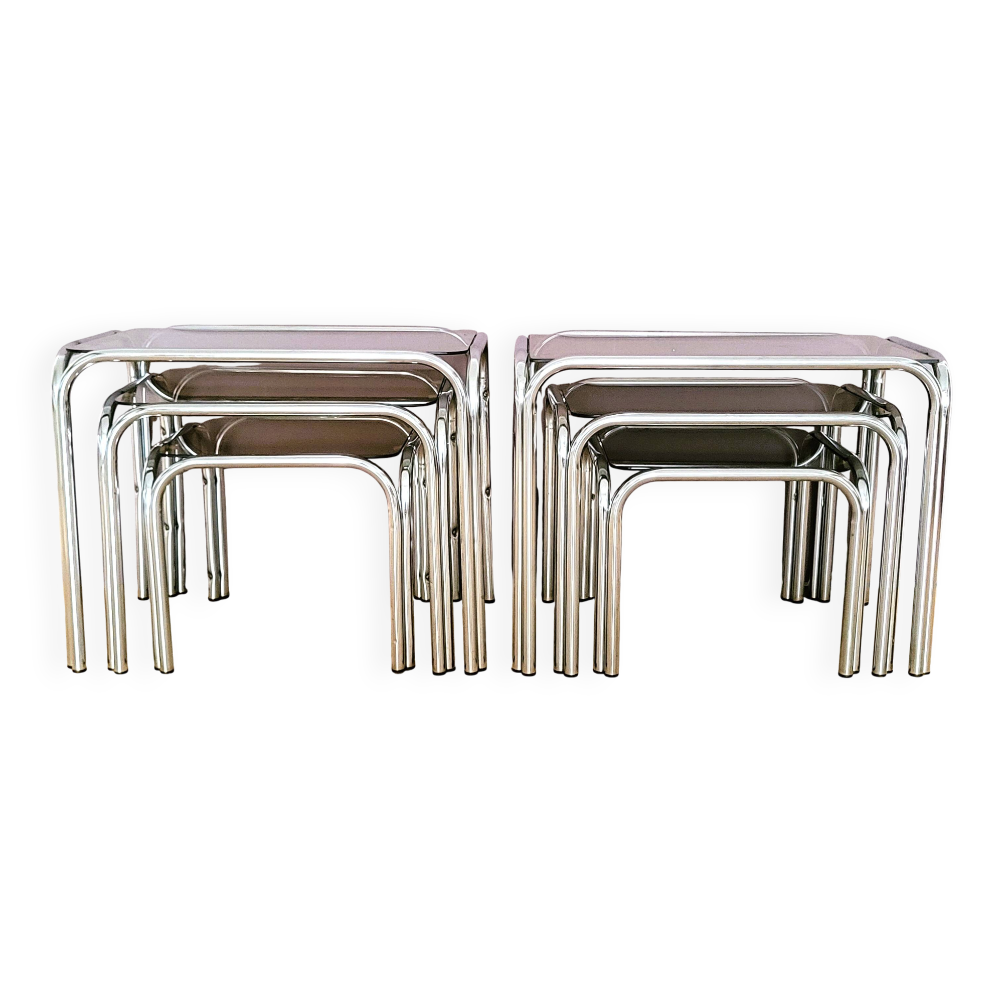 Italian nesting tables chrome "in perfect condition"