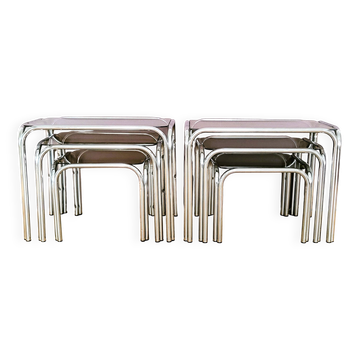 Tables gigognes italiennes chrome "en parfait état"