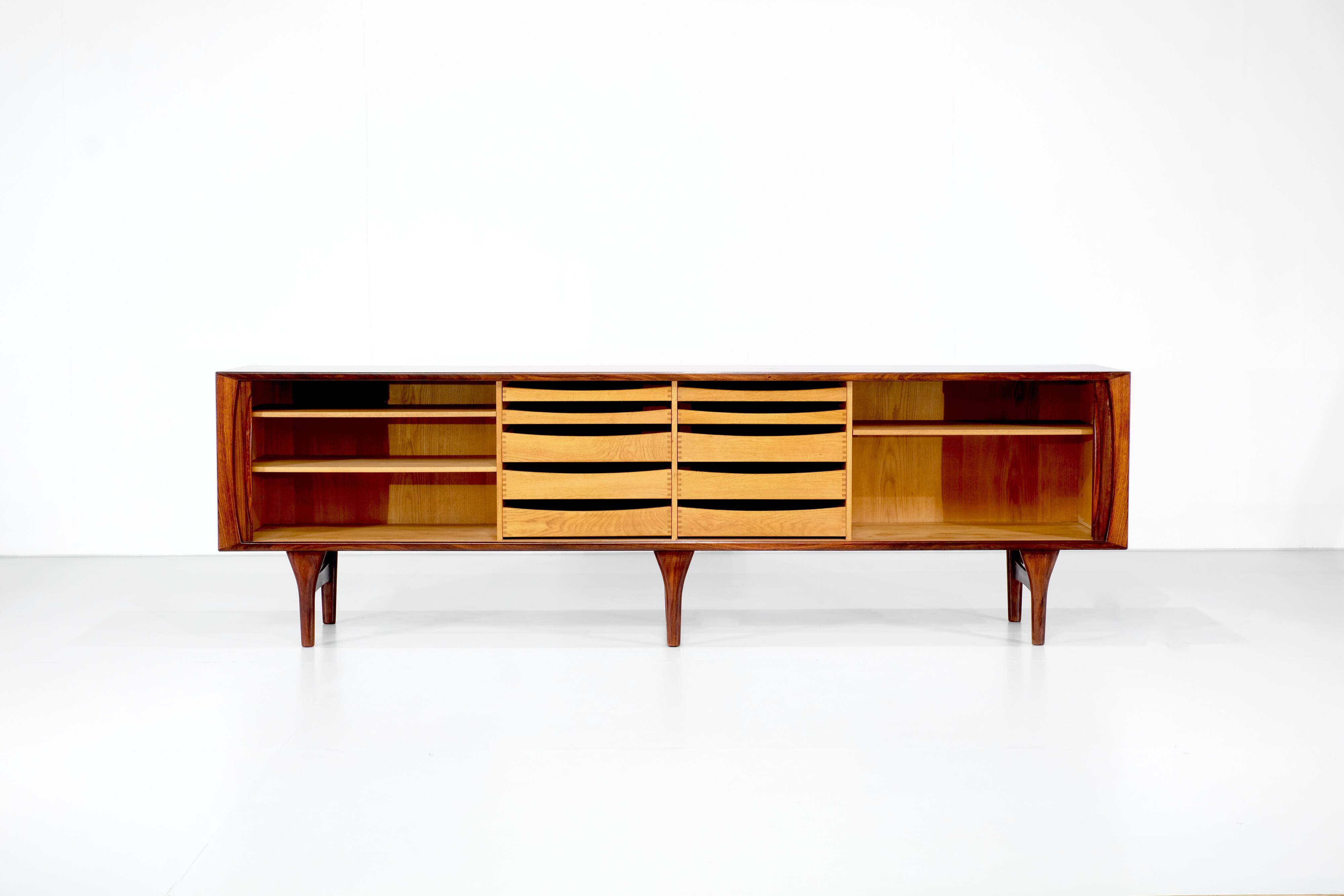 Enfilade designed by Henning Kjaernulf for Bruno Hansen, Denmark 1960s.