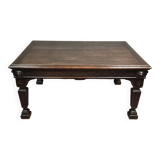 Important Renaissance style table in solid oak, circa 1850