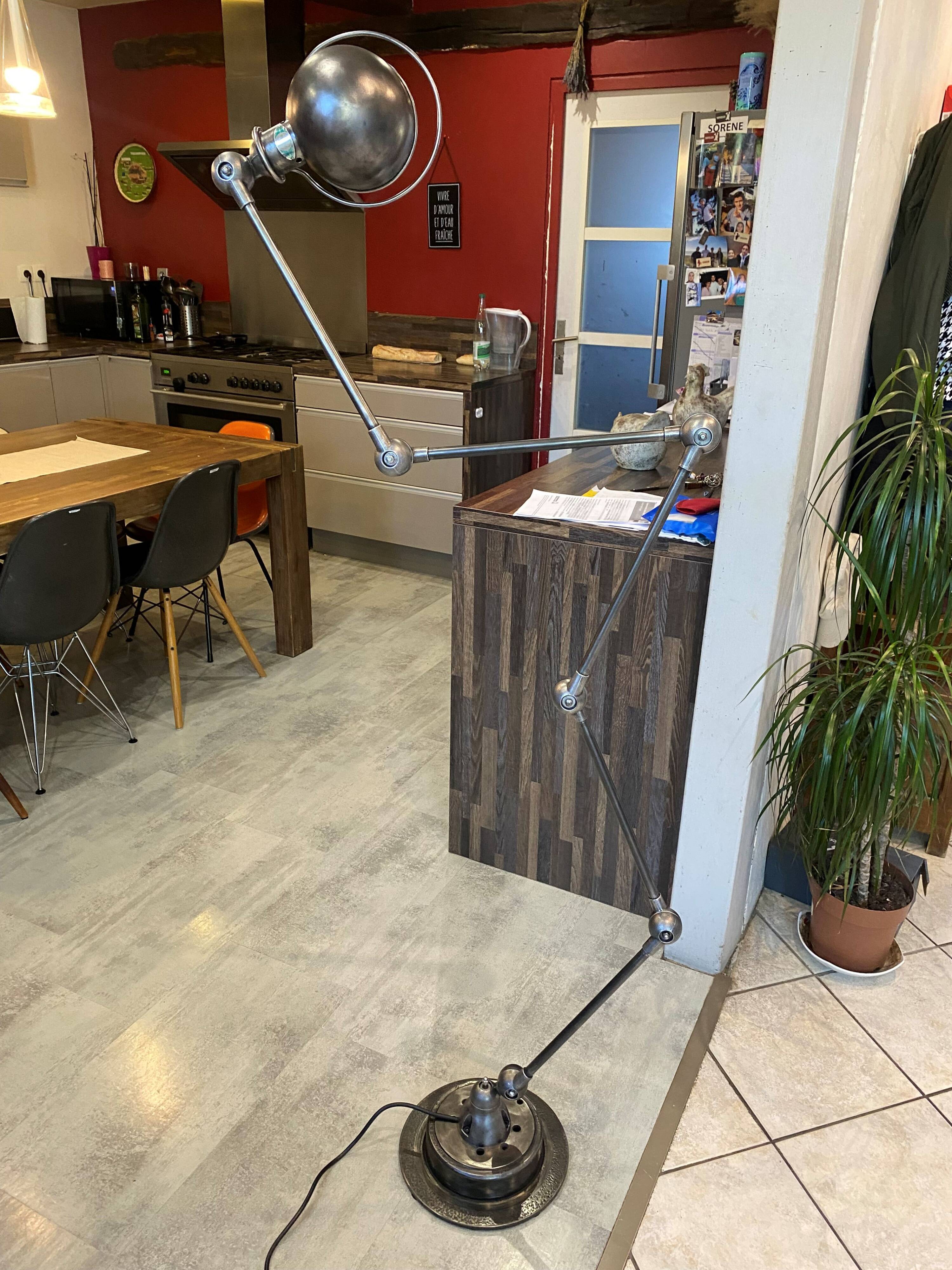 Jielde floor lamp with 5 arms, 40cm, vintage industrial graphite.