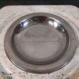 Coffee table with tray - travertine and glass - vintage.