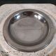 Table basse avec plateau travertin et verre vintage