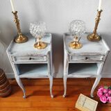 Pair of patinated bedside tables