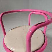 Set of 4 pink Locus Solus chairs by Gae Aulenti for Poltronova, 1960s.