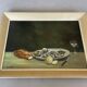 Nature morte, huile sur panneau signée