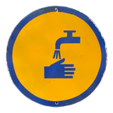WASH YOUR HANDS Vintage European Industrial Enamel Signs Decoration