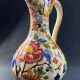 Large Gien earthenware ewer pitcher with Peonies decor