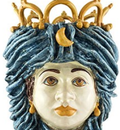 Sky blue crown vase woman