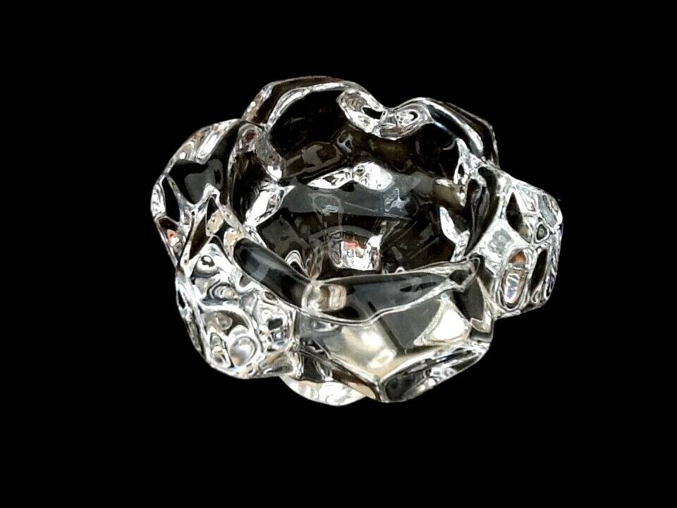 1970s Daum Crystal Table Candlestick, France