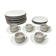 Old service pullivuyt 14 plates and 5 cups vintage white ceramic