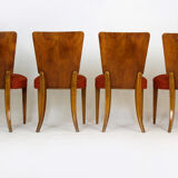 Art Deco H-214 Dining Chairs by Jindrich Halabala for ÚP Závody, 1950s, Set of 4