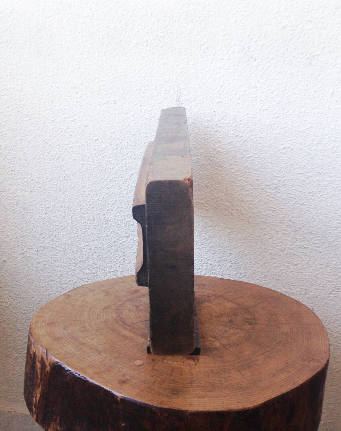 Sculpture Art Deco 1930 bois abstrait horizontale