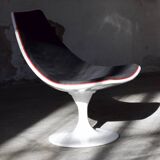 Space Age armchair lacquered fiber and fabrics 1970