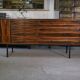Designer sideboard in Gabonese ebony, 1 door, 12 drawers, 1960s