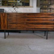 Designer sideboard in Gabonese ebony, 1 door, 12 drawers, 1960s